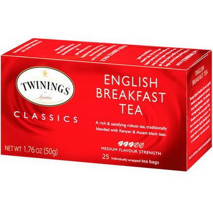 Twinings, Classics, English Breakfast Tea, 25 Tea Bags 50g