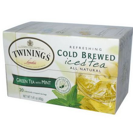 Twinings, Cold Brewed Iced Tea, Green Tea with Mint, 20 Tea Bags 40g