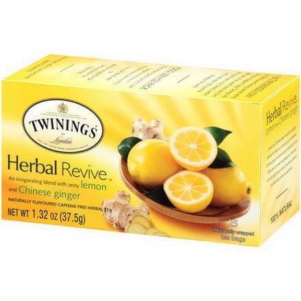 Twinings, Herbal Revive, Lemon&Chinese Ginger, Caffeine Free, 25 Tea Bags 37.5g