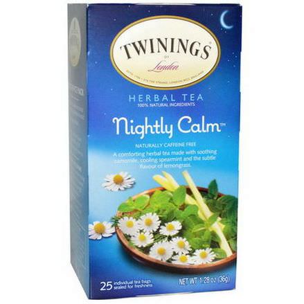 Twinings, Herbal Tea, Nightly Calm, Caffeine Free, 25 Tea Bags 36g