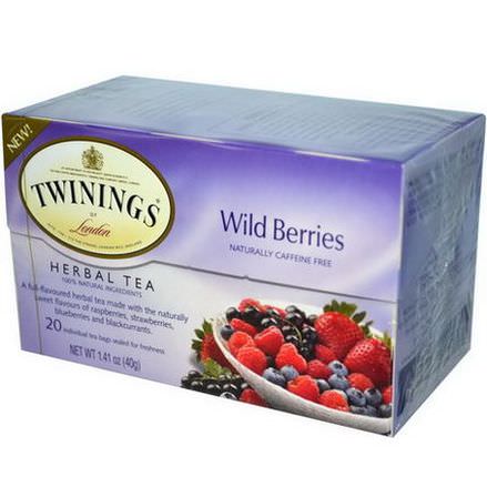 Twinings, Herbal Tea, Wild Berries, Caffeine Free, 20 Tea Bags 40g