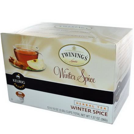 Twinings, Herbal Tea, Winter Spice, Caffeine Free, 12 K-Cups 3g Each