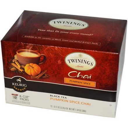 Twinings, Keurig Brewed, Black Tea, Pumpkin Spice Chai, 12 K-Cup Packs