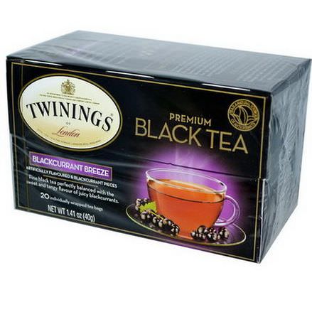 Twinings, Premium Black Tea, Blackcurrant Breeze, 20 Tea Bags 40g