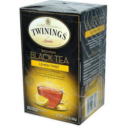 Twinings, Premium Black Tea, Lemon Twist, 20 Tea Bags 40g