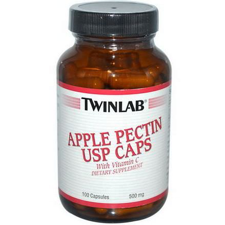 Twinlab, Apple Pectin USP Caps, 500mg, 100 Capsules