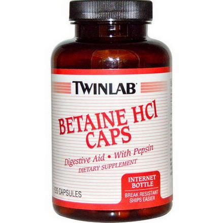 Twinlab, Betaine HCL Caps, 120 Capsules
