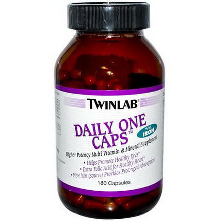 Twinlab, Daily One Caps, with Iron, 180 Capsules