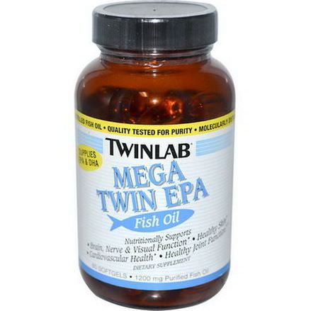 Twinlab, Mega Twin EPA Fish Oil, 1200mg, 60 Softgels