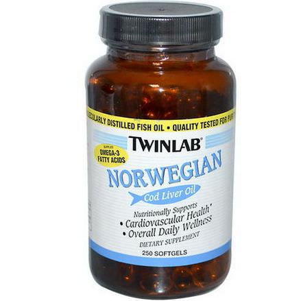 Twinlab, Norwegian Cod Liver Oil, 250 Softgels