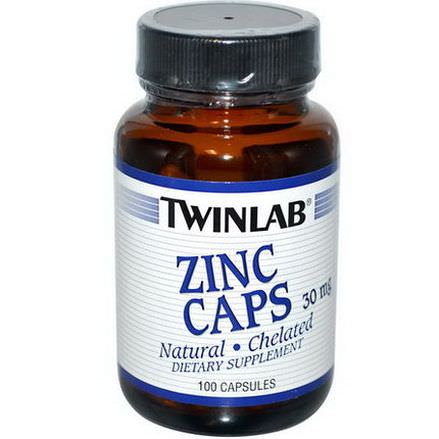 Twinlab, Zinc Caps, 30mg, 100 Capsules