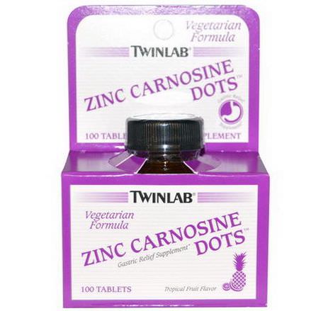 Twinlab, Zinc Carnosine Dots, Tropical Fruit Flavor, 100 Tablets