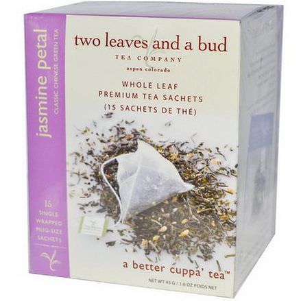 Two Leaves and a Bud, Jasmine Petal, Classic Chinese Green Tea, 15 Sachets 45g