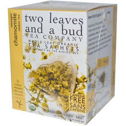 Two Leaves and a Bud, Organic Chamomile Herbal Tea, Caffeine Free, 15 Sachets 22.5g
