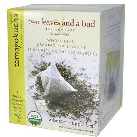 Two Leaves and a Bud, Organic Tamayokucha, Extremely Green Tea, 15 Sachets 30g