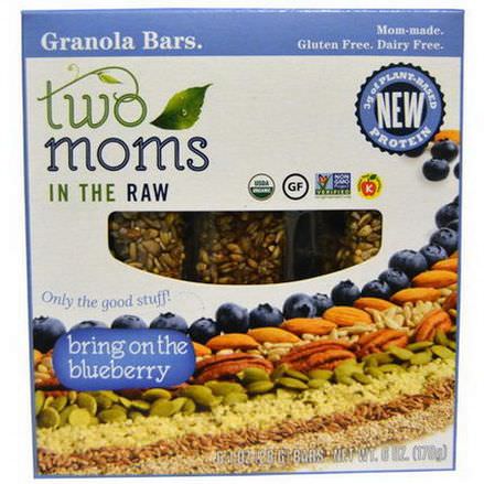 Two Moms in the Raw, Granola Bars, Bring on the Blueberry, 6 Bars 28g Each