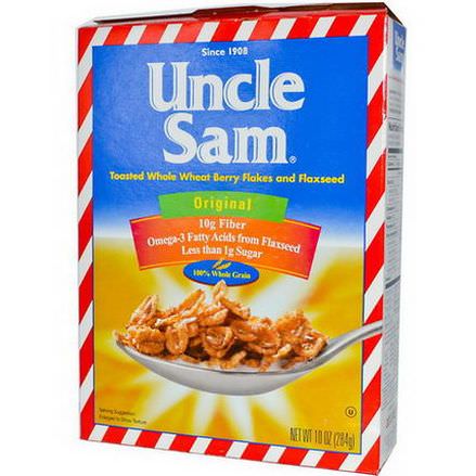 U.S Mills, Uncle Sam Cereal, Toasted Whole Wheat Berry Flakes and Flaxseed, Original 284g