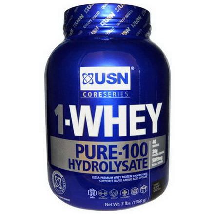USN, 1-Whey, Pure-100 Hydrolysate, Cookies&Cream 1360g