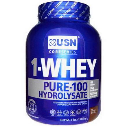USN, 1 Whey Pure-100 Hydrolysate, Milk Chocolate 1360g