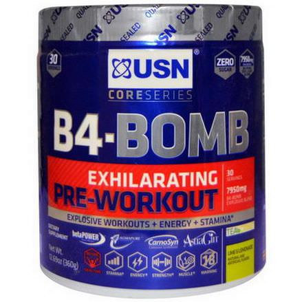 USN, B4-Bomb, Pre-Workout, Lime&Lemonade 360g