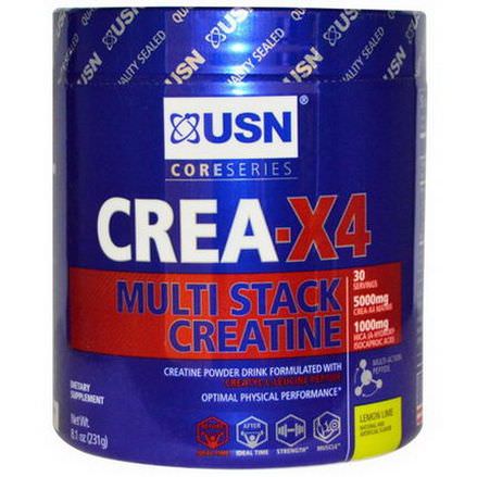 USN, Crea-X4, Multi Stack Creatine, Lemon Lime 231g