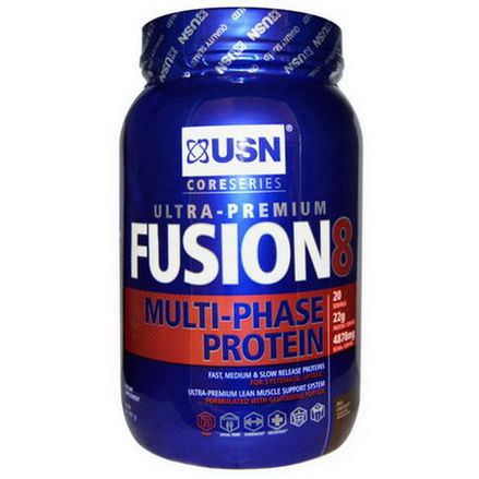USN, Fusion 8, Ultra-Premium, Multi-Phase Protein, Milk Chocolate 907g