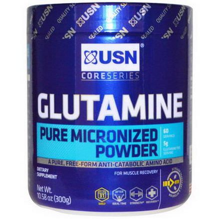 USN, Glutamine, Pure Micronized Powder, Unflavored 300g