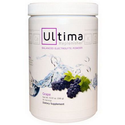 Ultima Health Products, Ultima Replenisher, Balanced Electrolyte Powder, Grape 396g