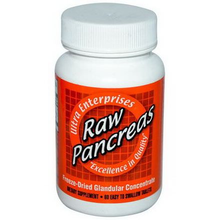 Ultra Glandular Enterprises, Raw Pancreas, 60 Easy-To-Swallow Tablets