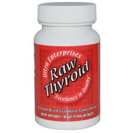 Ultra Glandular Enterprises, Raw Thyroid, 90 Easy To Swallow Tablets