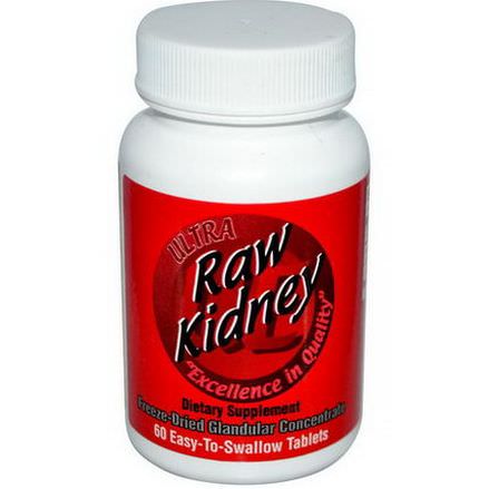 Ultra Glandular Enterprises, Ultra Raw Kidney, 60 Easy-To-Swallow Tablets