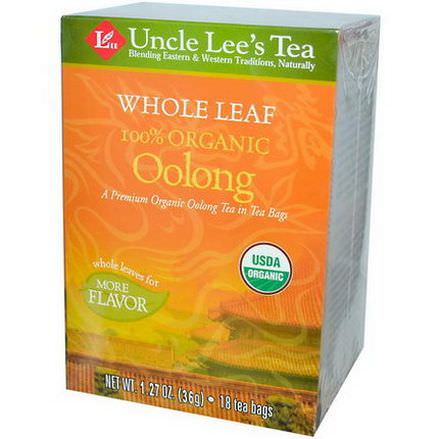 Uncle Lee's Tea, 100% Organic Oolong Tea, Whole Leaf, 18 Tea Bags 36g