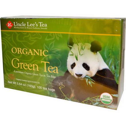 Uncle Lee's Tea, Organic Green Tea, 100 Tea Bags 160g