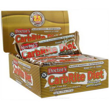 Universal Nutrition, Doctor's CarbRite Diet Bar, Chocolate Peanut Butter, 12 Bars 56.7g Each