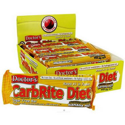 Universal Nutrition, Doctor's CarbRite Diet, Sugar Free, Chocolate Covered Banana Nut, 12 Bars 56.7g Each