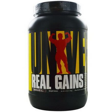 Universal Nutrition, Real Gains, Weight Gainer, Chocolate Ice Cream 1.73 kg