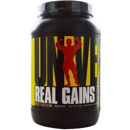 Universal Nutrition, Real Gains, Weight Gainer, Cookies&Cream 1.73 kg