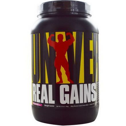Universal Nutrition, Real Gains, Weight Gainer, Strawberry Ice Cream 1.73 kg
