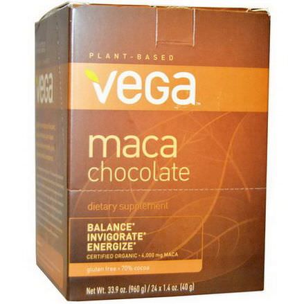 Vega, Maca Chocolate Bar, 24 Bars 40g Each
