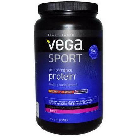 Vega, Sport, Performance Protein, Berry 818g Powder