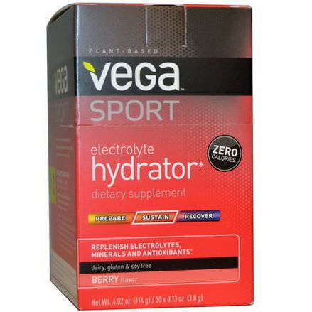 Vega, Sport, Electrolyte Hydrator, Berry, 30 Packs 3.8g Each