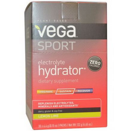 Vega, Sport, Electrolyte Hydrator, Lemon Lime, 30 Packs 4.4g Each