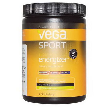 Vega, Sport, Energizer, Sugar-Free, Lemon Lime Flavor 136g