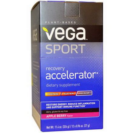 Vega, Sport, Recovery Accelerator, Apple Berry Flavor, 12 Packs 27g Each