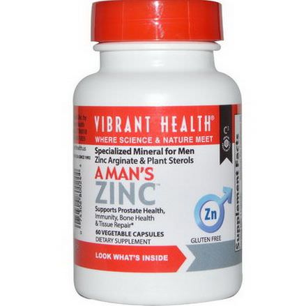 Vibrant Health, A Man's Zinc, 60 Veggie Caps