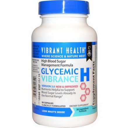 Vibrant Health, Glycemic Vibrance H, Version 3.0, 90 Capsules