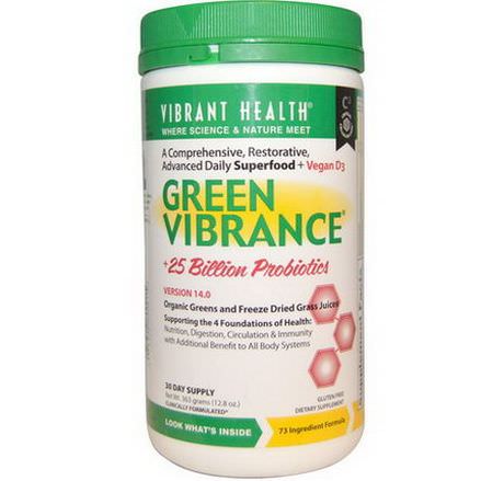 Vibrant Health, Green Vibrance 25 Billion Probiotics, Version 14.0 363g