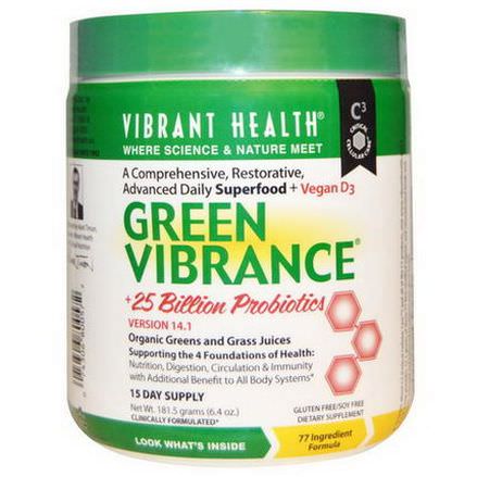 Vibrant Health, Green Vibrance 25 Billion Probiotics, Version 14.1 181.5g