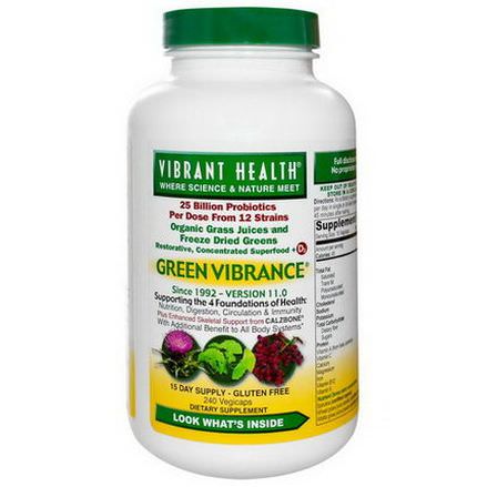 Vibrant Health, Green Vibrance, Version 11.0, 240 Veggie Caps