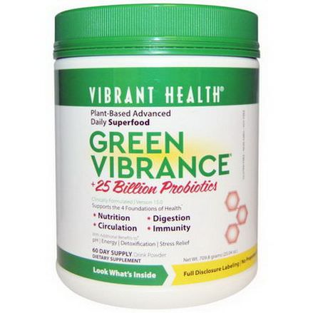 Vibrant Health, Green Vibrance, Version 15.0, 25 Billion Probiotics 709.8g